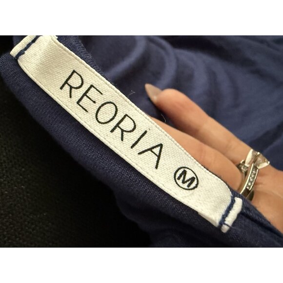 Reoria Navy Drawstring Waist Sleeveless Romper With Pockets Womens Size M - Picture 10 of 10